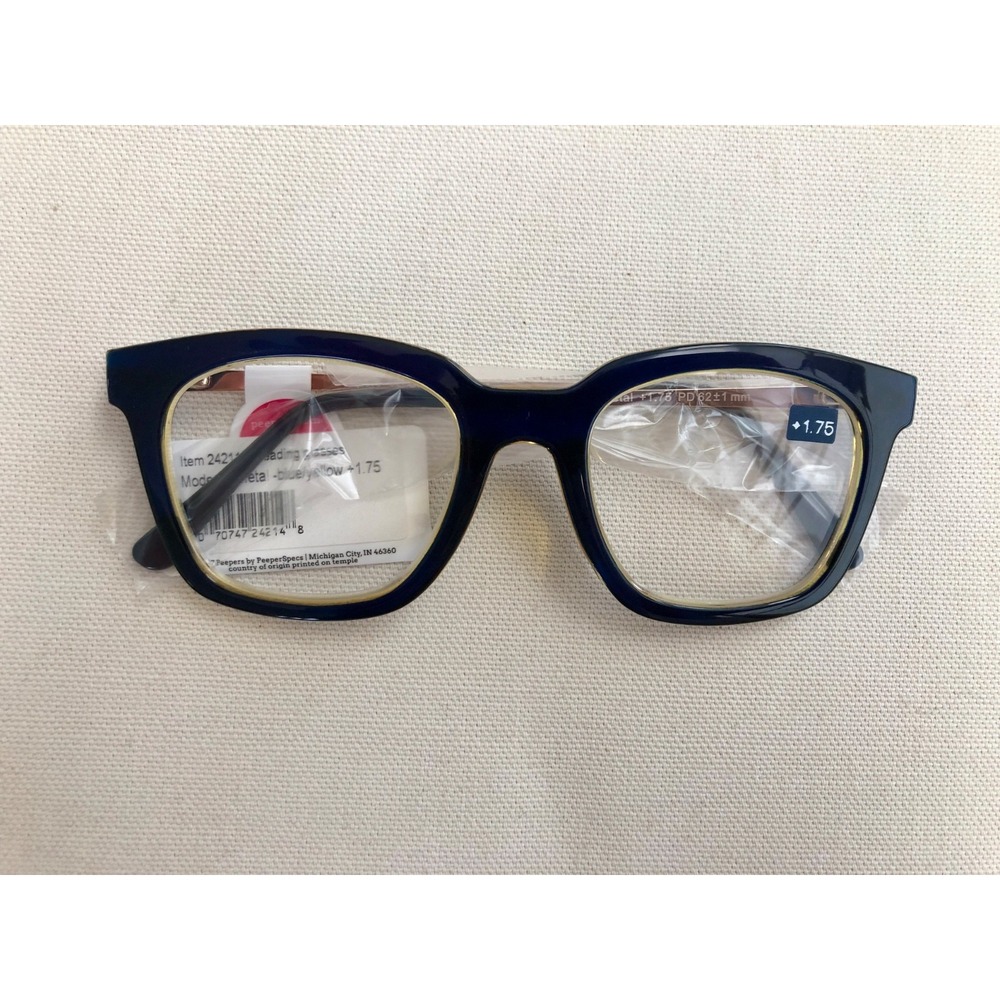 New Peepers Navy Moderne Metal Reading Glasses‎ +1.75